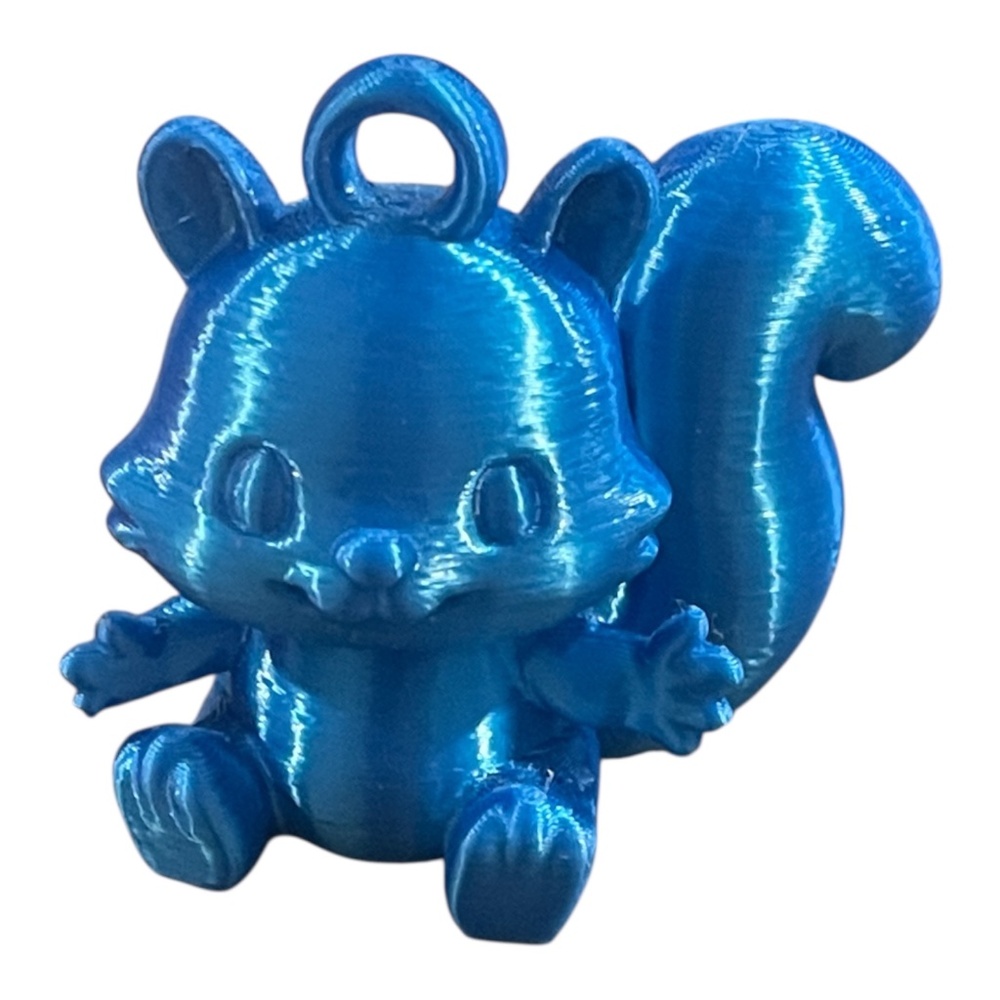 Blue Squirrel With Medium Split Circle Key Ring & Clasp- Handcrafted